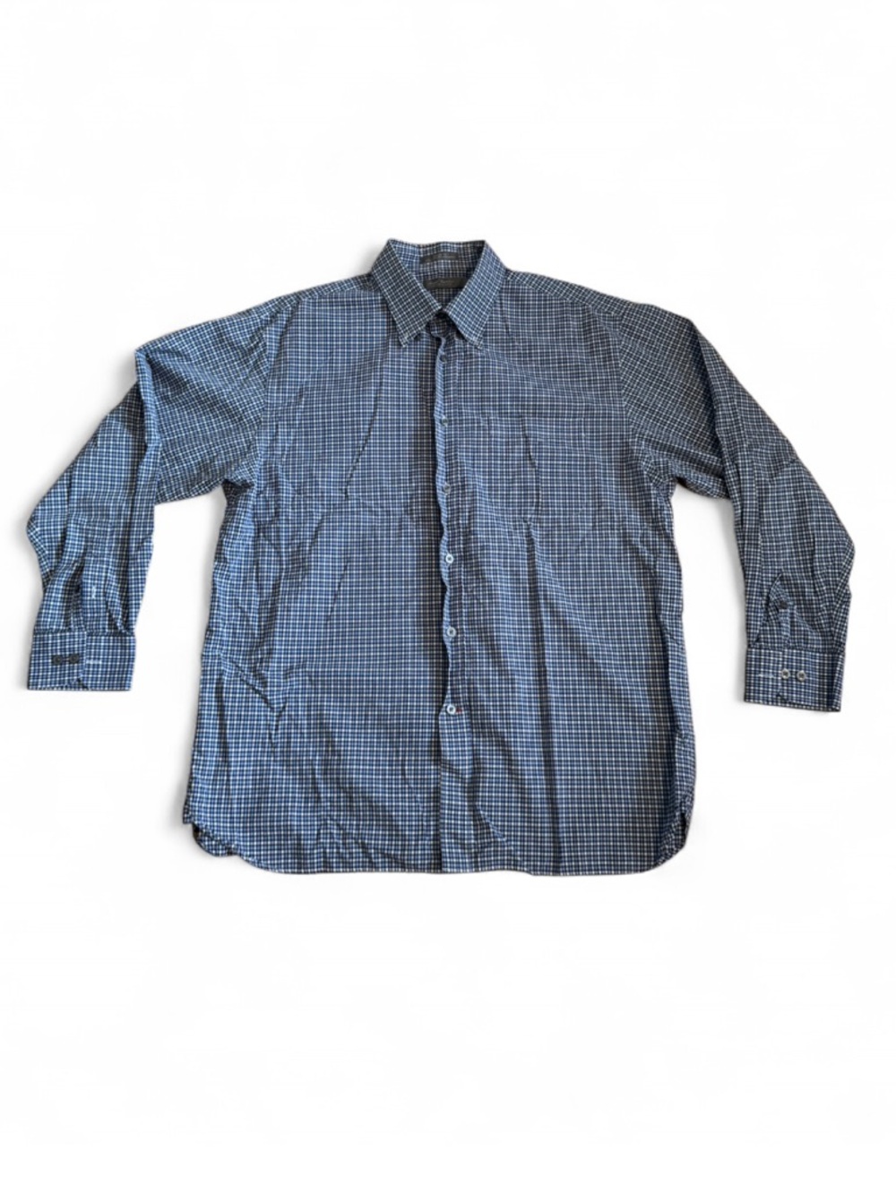 Daniel Cremieux - Blue-Checkered Button-Up Shirt - Signature Collection - Cotton